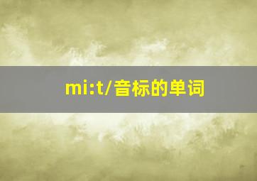 /mi:t/音标的单词