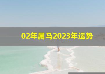 02年属马2023年运势