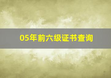 05年前六级证书查询