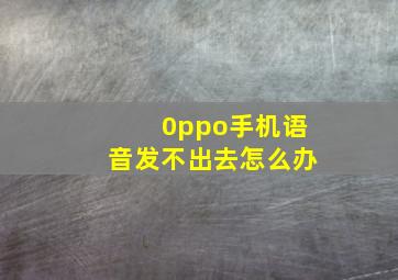 0ppo手机语音发不出去怎么办