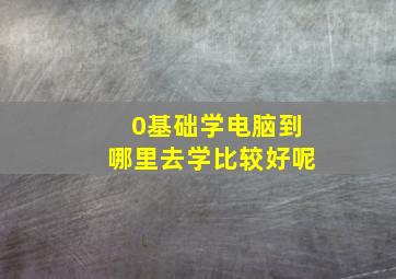 0基础学电脑到哪里去学比较好呢