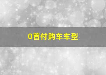 0首付购车车型