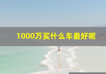 1000万买什么车最好呢