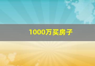 1000万买房子