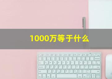 1000万等于什么