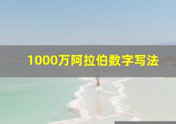 1000万阿拉伯数字写法