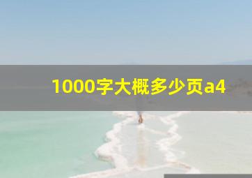 1000字大概多少页a4