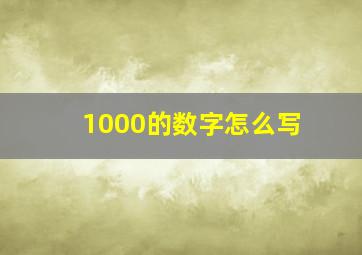 1000的数字怎么写