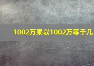 1002万乘以1002万等于几