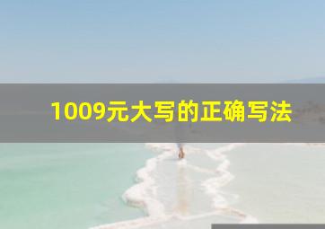 1009元大写的正确写法