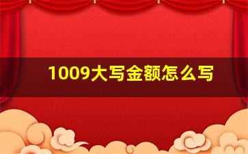 1009大写金额怎么写