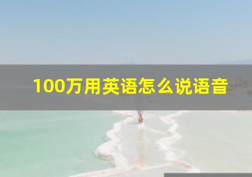 100万用英语怎么说语音