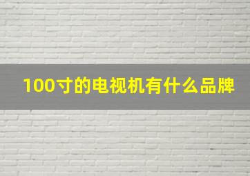 100寸的电视机有什么品牌