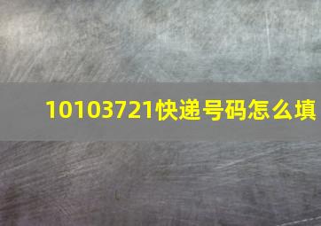 10103721快递号码怎么填