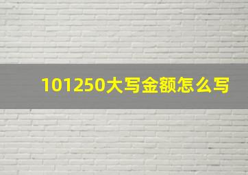 101250大写金额怎么写