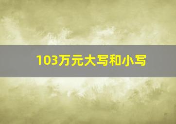 103万元大写和小写