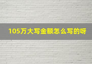 105万大写金额怎么写的呀