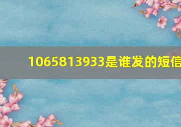 1065813933是谁发的短信