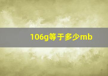 106g等于多少mb