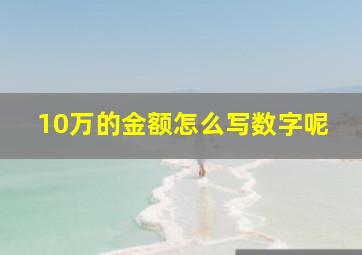 10万的金额怎么写数字呢