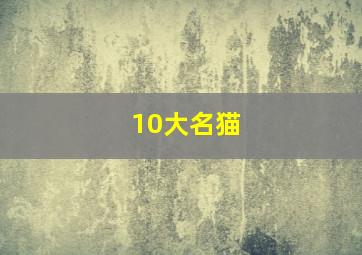 10大名猫