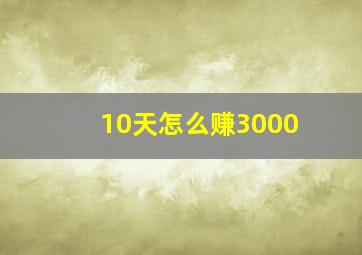 10天怎么赚3000