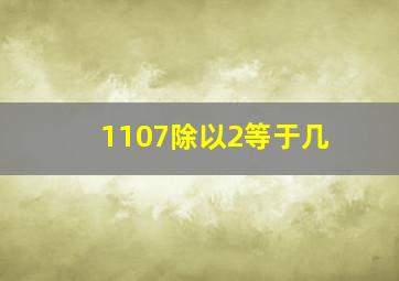 1107除以2等于几