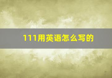 111用英语怎么写的