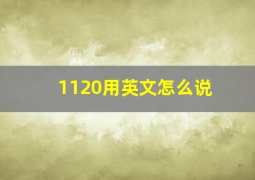 1120用英文怎么说