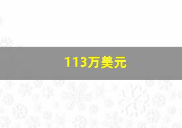 113万美元