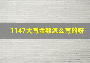 1147大写金额怎么写的呀