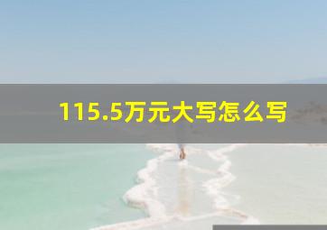 115.5万元大写怎么写