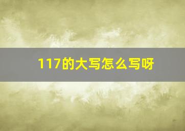 117的大写怎么写呀