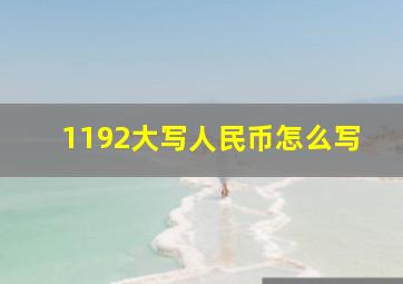 1192大写人民币怎么写