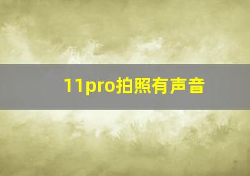 11pro拍照有声音