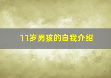 11岁男孩的自我介绍