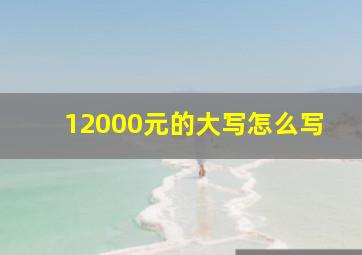 12000元的大写怎么写