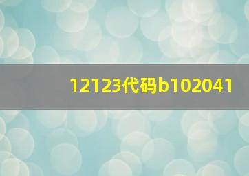 12123代码b102041