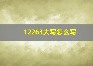 12263大写怎么写