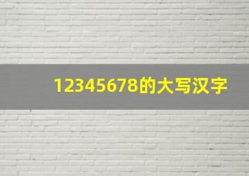 12345678的大写汉字