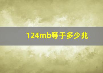 124mb等于多少兆