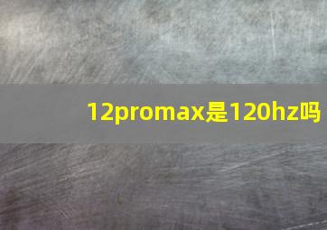 12promax是120hz吗