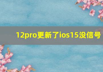 12pro更新了ios15没信号