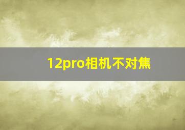 12pro相机不对焦