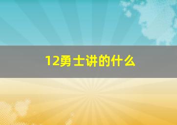 12勇士讲的什么