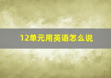 12单元用英语怎么说