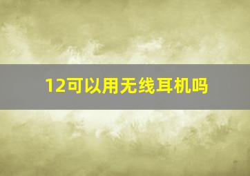 12可以用无线耳机吗