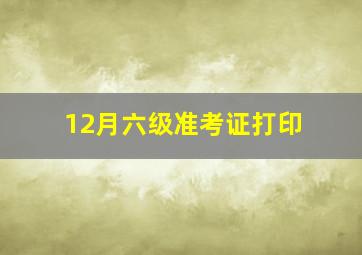 12月六级准考证打印