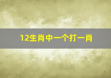 12生肖中一个打一肖