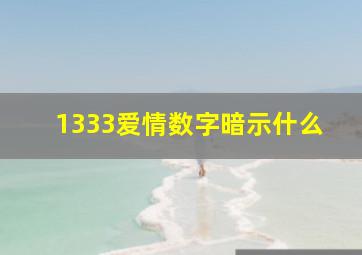 1333爱情数字暗示什么